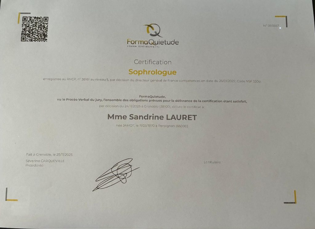 À propos de Sandrine Lauret Sophrologie à Pégomas À propos de Sandrine Lauret Sophrologie à Pégomas